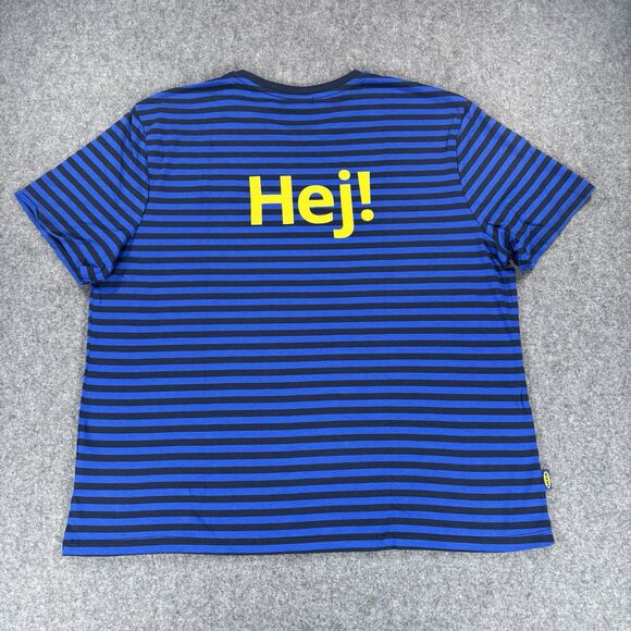 IKEA Hej Striped T-Shirt Blue Black Straight Blue Men’s XXL - Picture 1 of 9